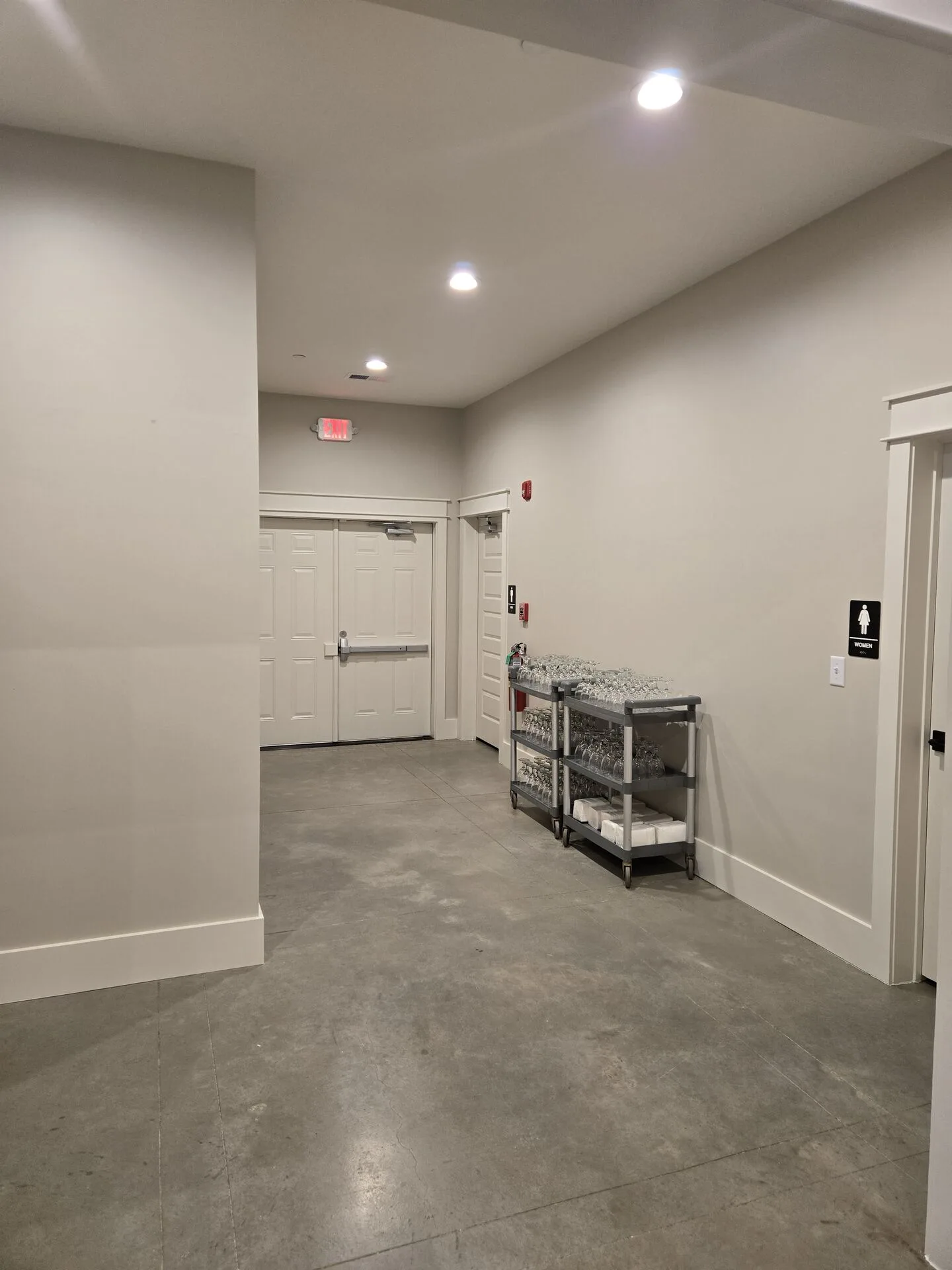 Kitchen entrance and dining pass-through