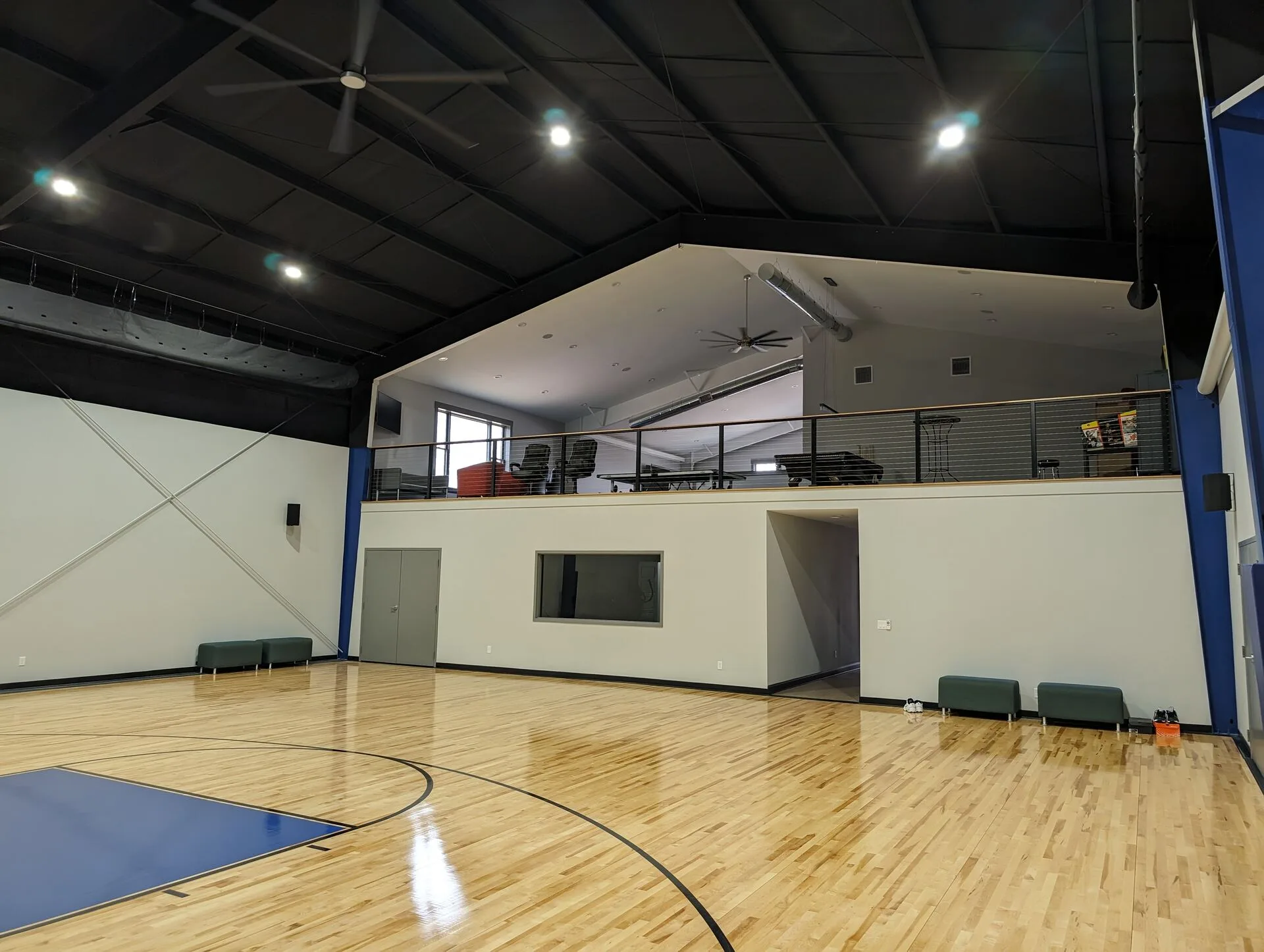 Basketball court detail — lighting and construction
