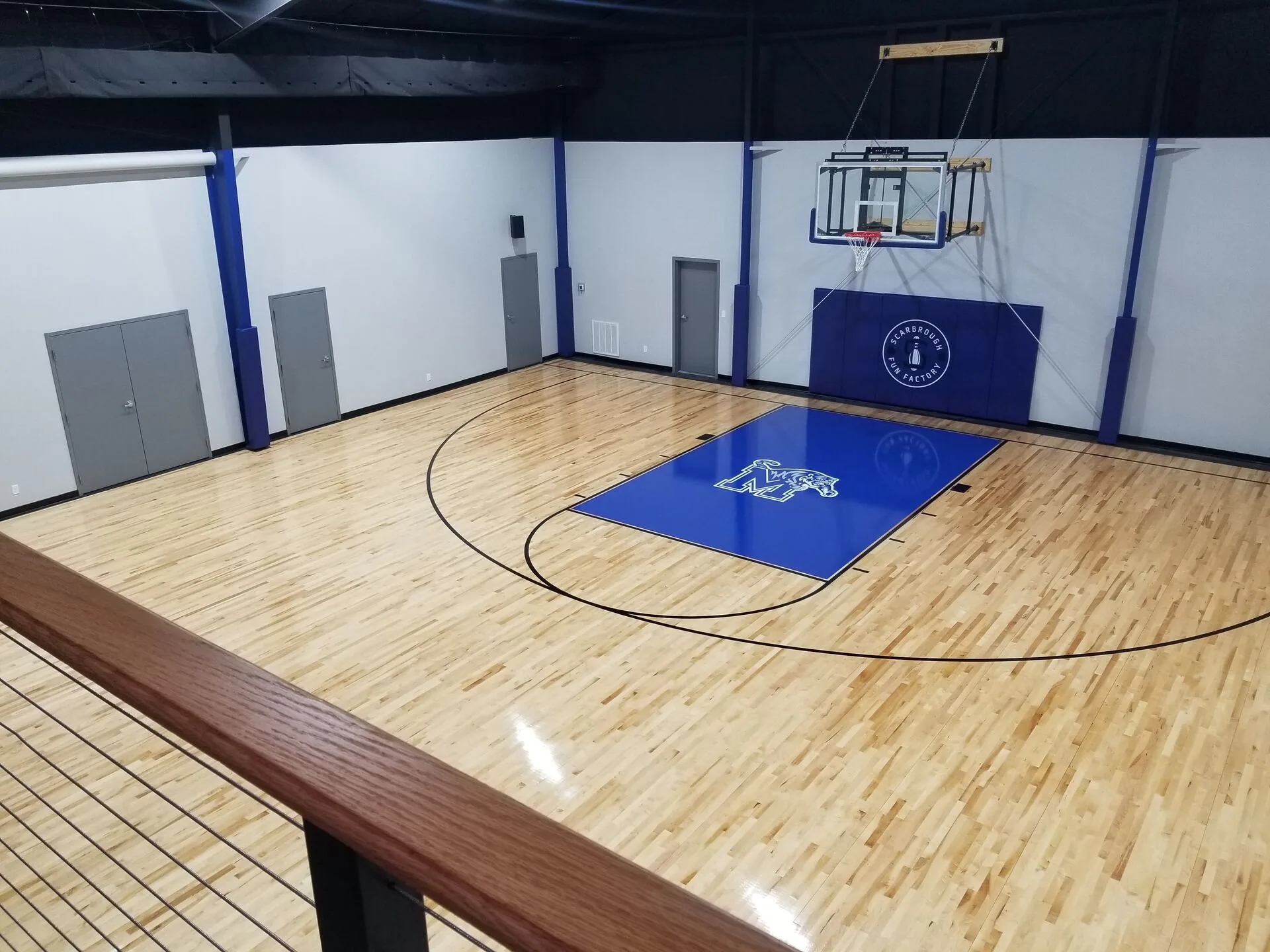 Basketball court from opposite end